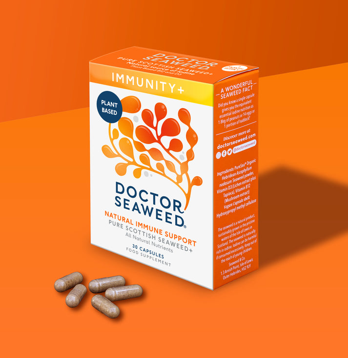 Immunity+ Seaweed Capsules Support Immune Health Vitamins D3 & B12